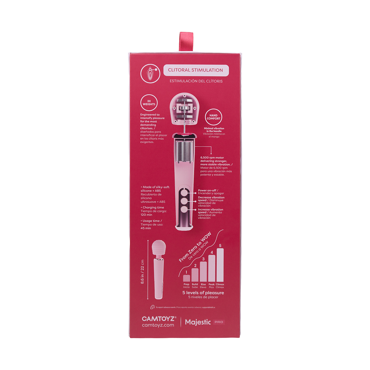 Intense vibrador Wand con App Camtoyz